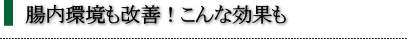 腸内環境も改善!