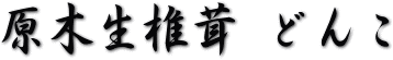 原木生しいたけ どんこ